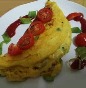 Start your day with this stunning protein-rich chickpea omelette that will satisfy and energise you for hours. Photo © Mel 'Simple Vegan Cooking'.